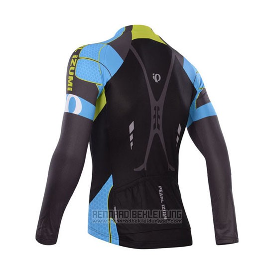 2014 Fahrradbekleidung Pearl Izumi Shwarz und Azurblau Trikot Langarm und Tragerhose - zum Schließen ins Bild klicken